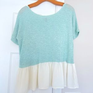Francesca’s Mint small knit top s Frill